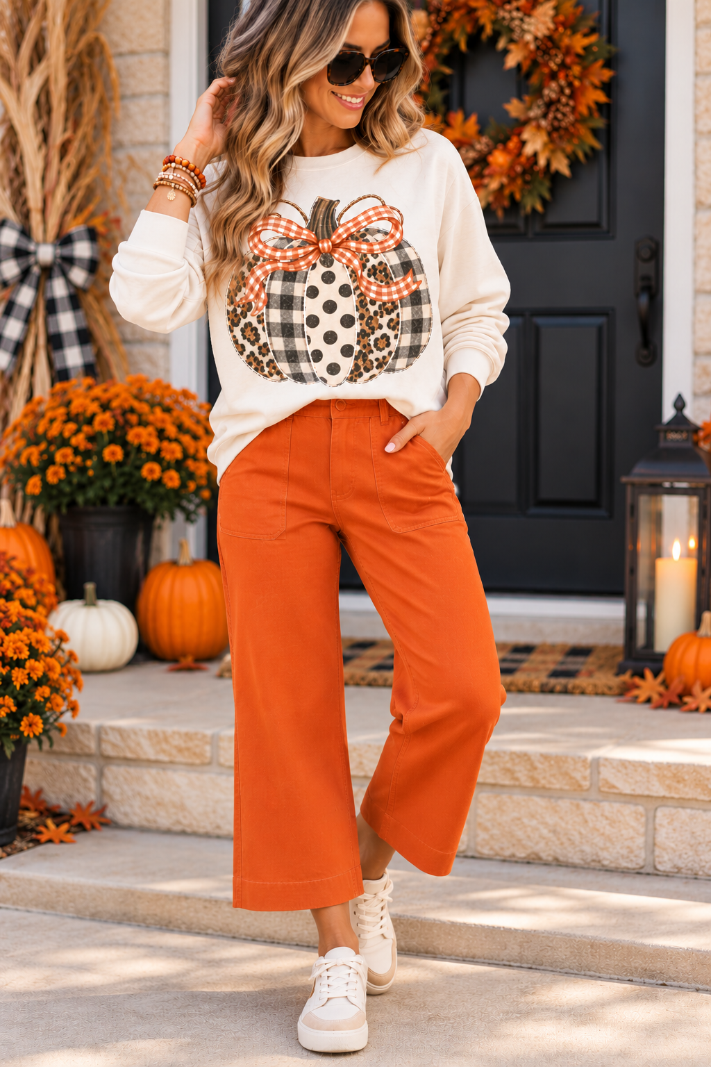 Pumpkin Leopard Sweatshirt