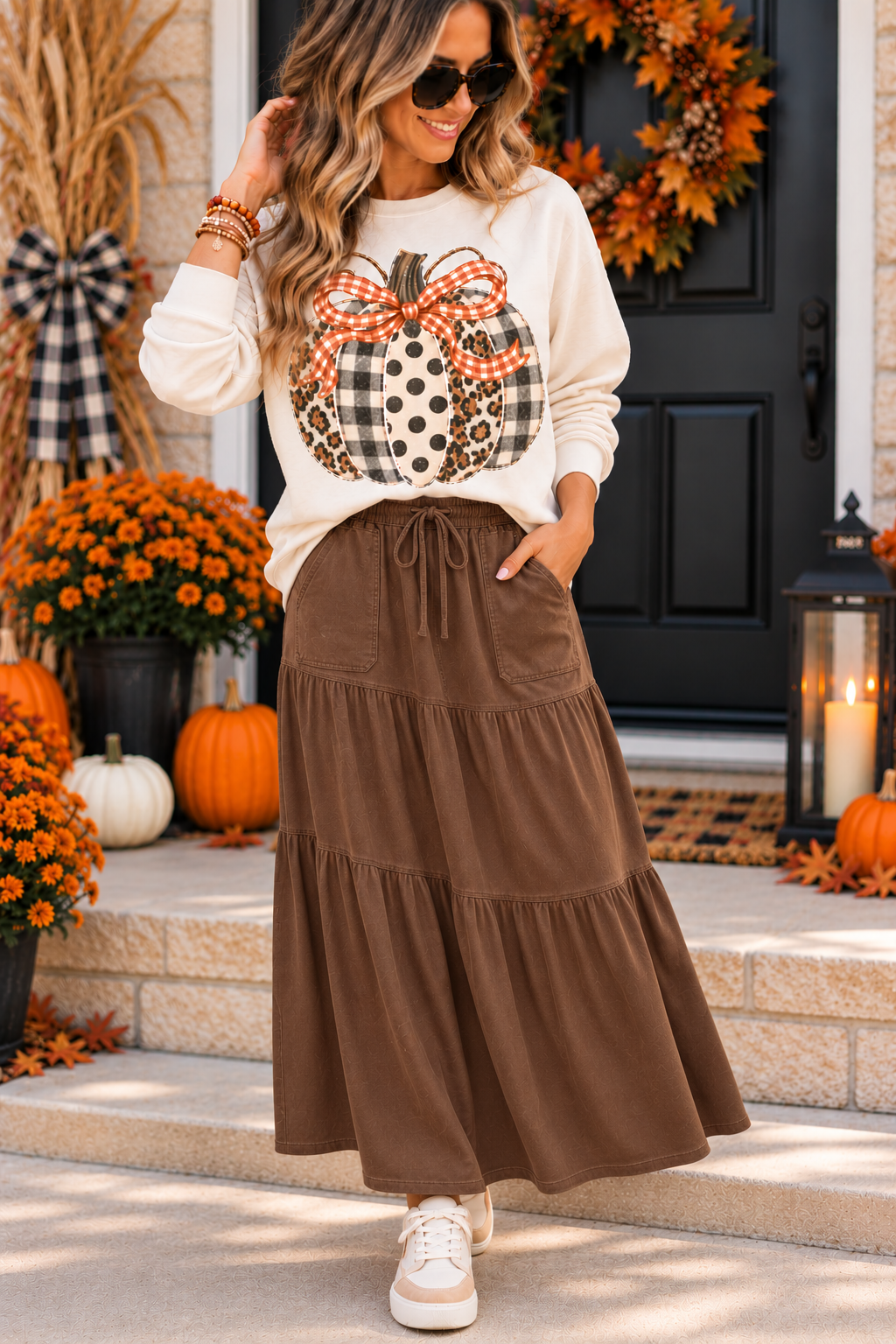 Pumpkin Leopard Sweatshirt