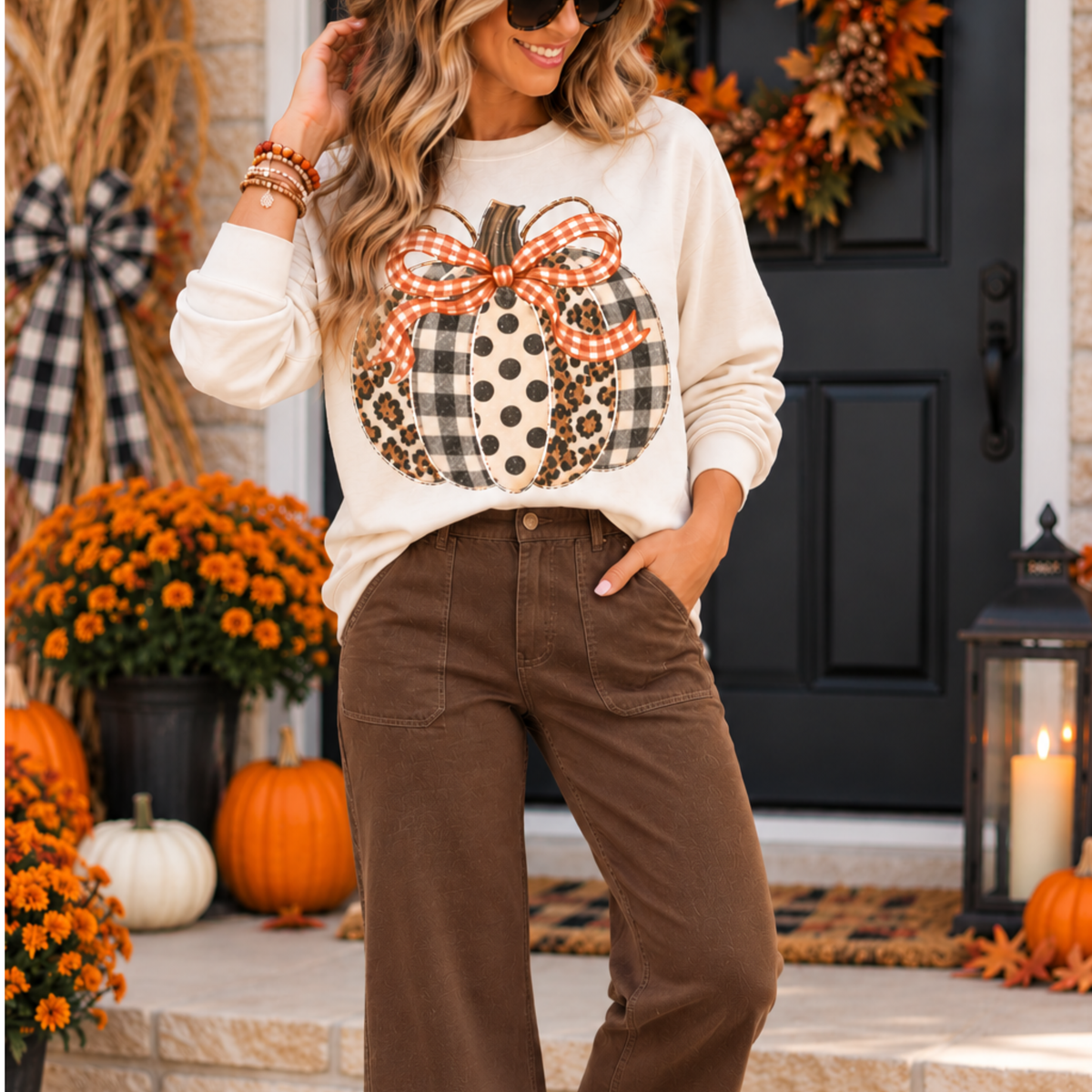 Pumpkin Leopard Sweatshirt